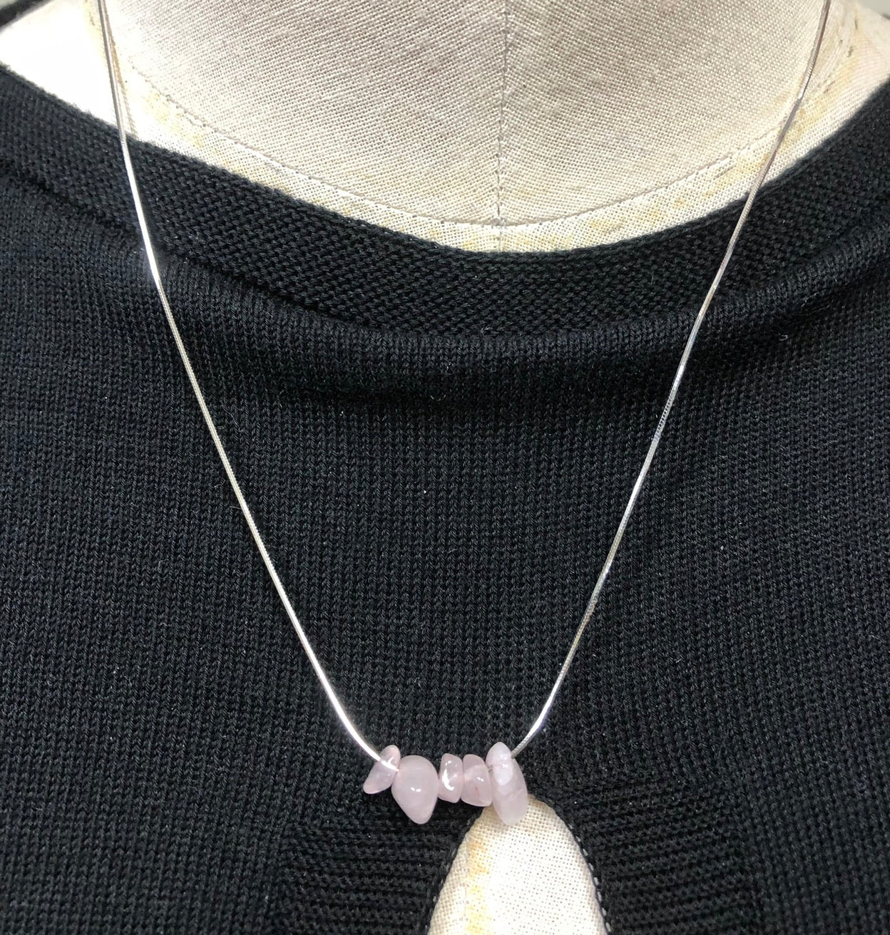 Rose Queen necklace 粉晶純銀項鍊