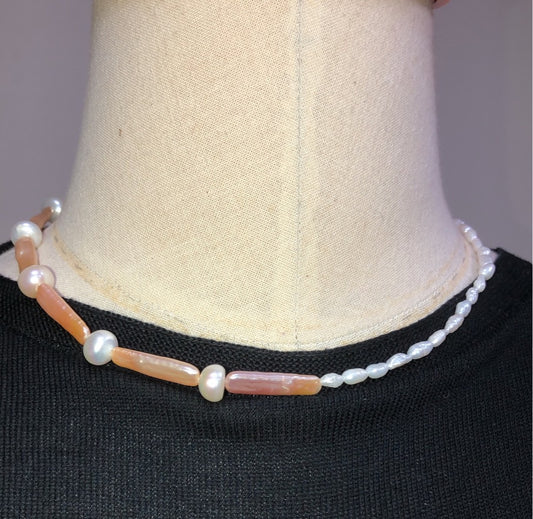 I am so special- baroque pearl asymmetrical necklace巴洛克淡水珍珠不對稱項鍊